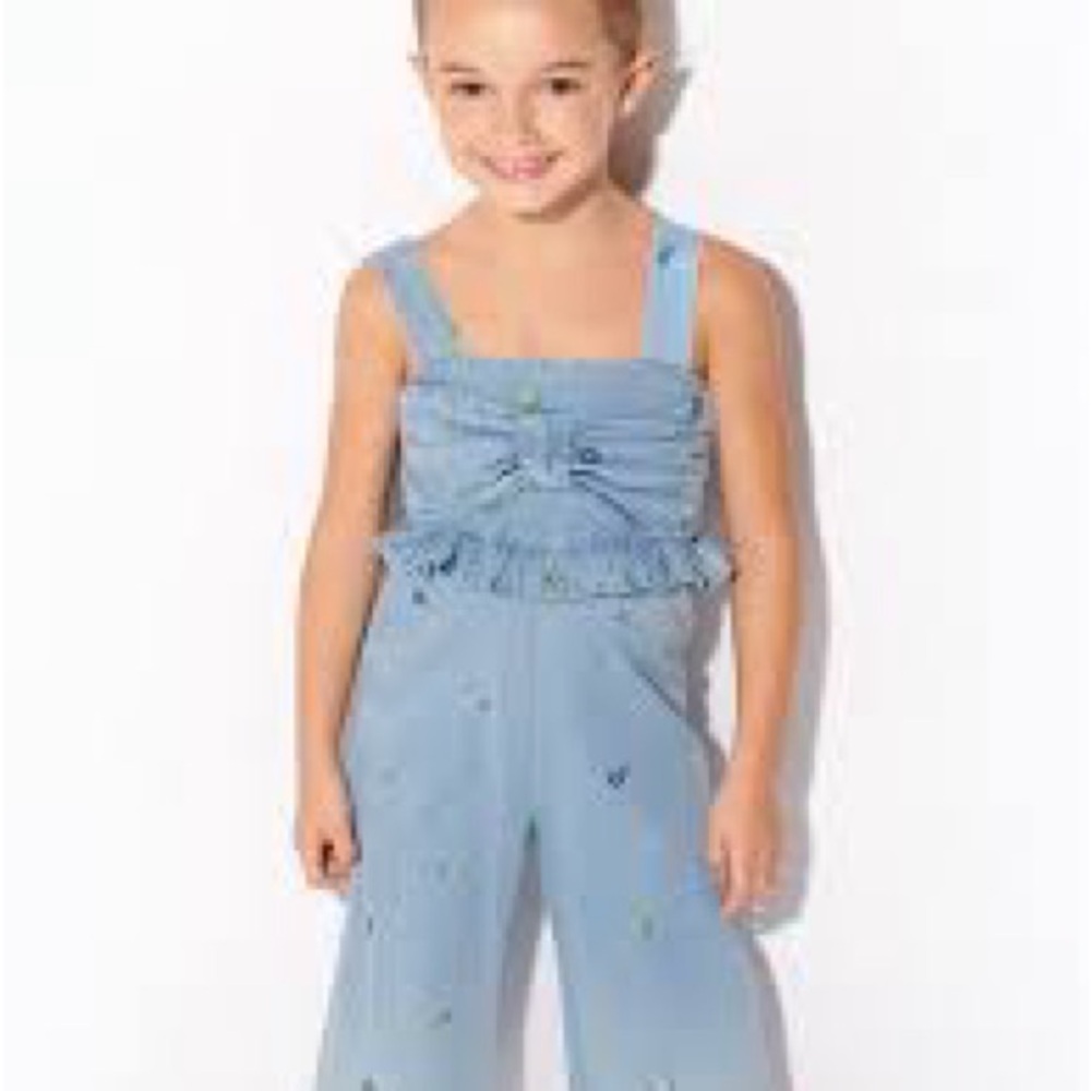 Mayoral Blue Jumpsuit with Bow Detail